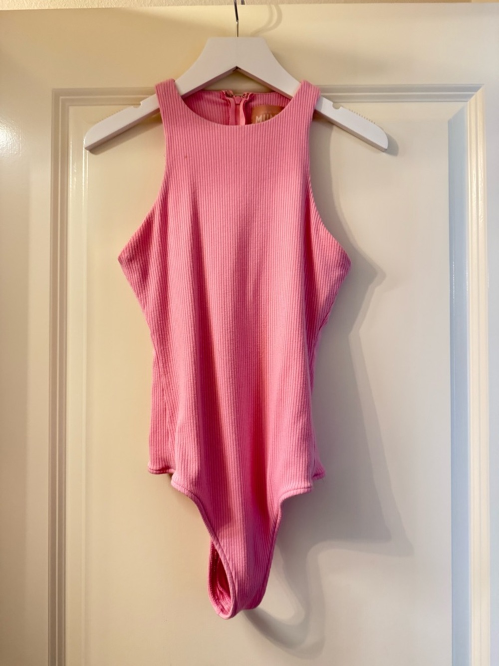 Show Me Your MuMu Pink Ribbed Bodysuit